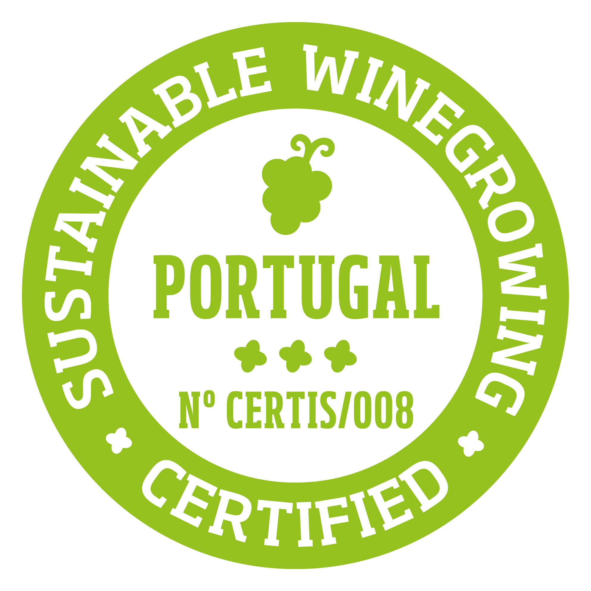 Sustainable Winegrowing Portugal — Certified, Nº CERTIS/008