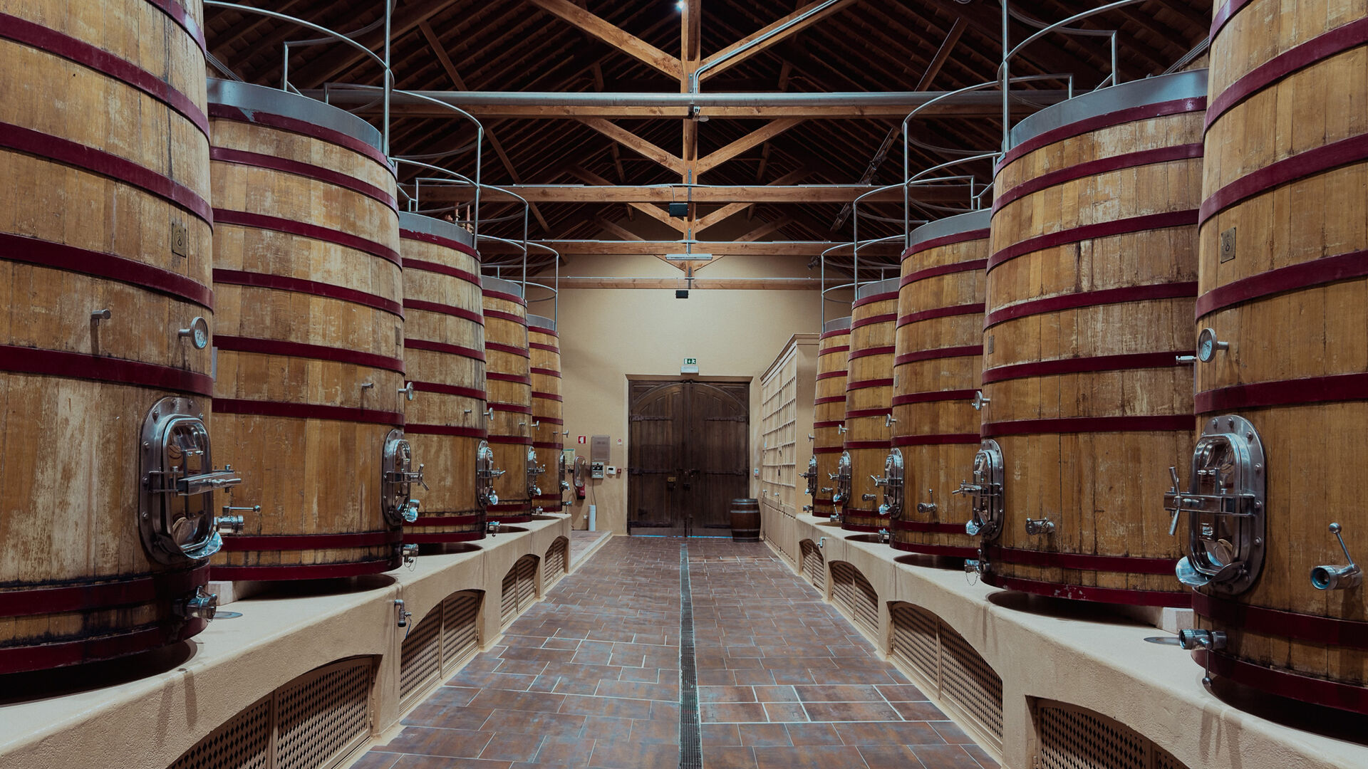 A guided tour through the barrel hall at Ode Winery.