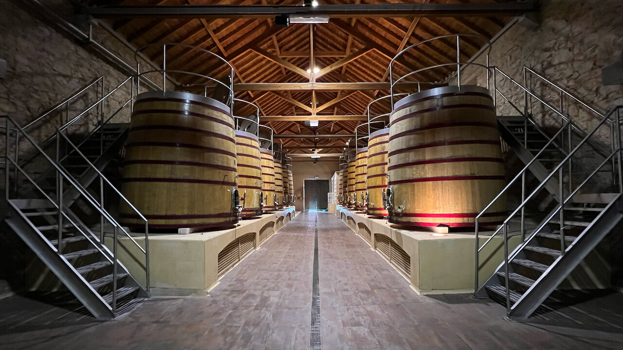 The foudres hall at ODE Winery.