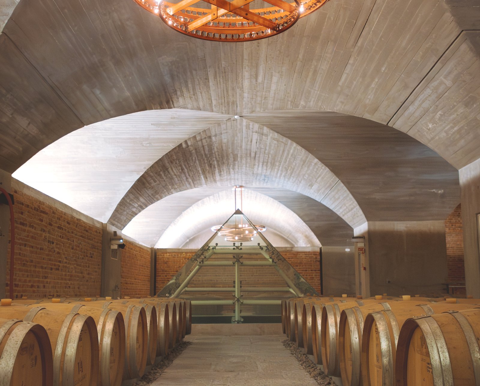 The marble staircase descending into the ODE cellar.